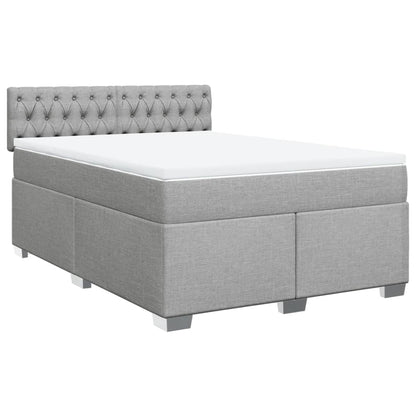 Giroletto a Molle con Materasso Grigio Chiaro 140x200cm Tessuto