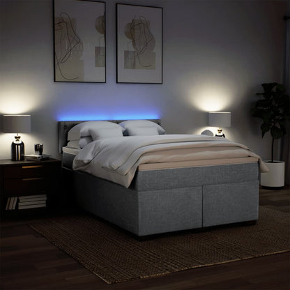 Giroletto a Molle con Materasso Grigio Chiaro 140x200cm Tessuto | homemem39