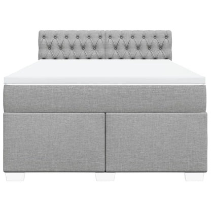 Giroletto a Molle con Materasso Grigio Chiaro 140x200cm Tessuto | homemem39