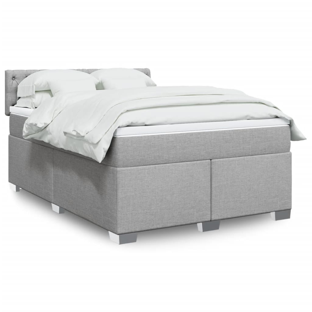 Giroletto a Molle con Materasso Grigio Chiaro 140x200cm Tessuto | homemem39