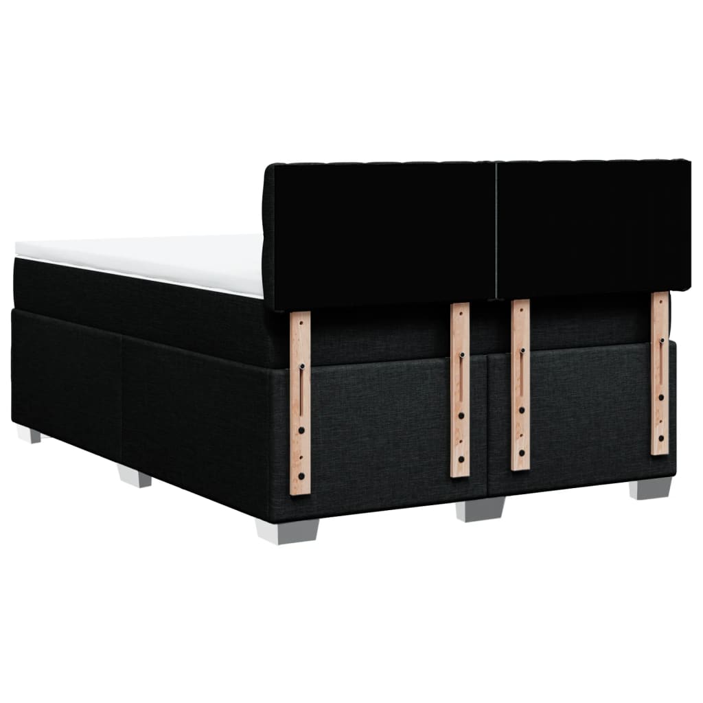 Giroletto a Molle con Materasso Nero 140x200 cm in Tessuto