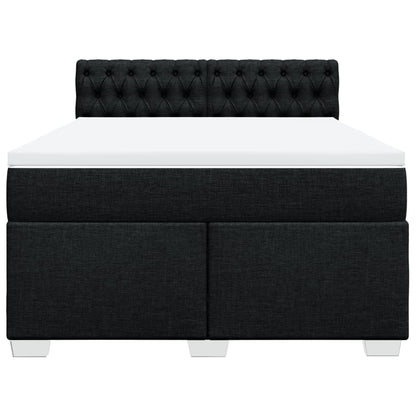 Giroletto a Molle con Materasso Nero 140x200 cm in Tessuto