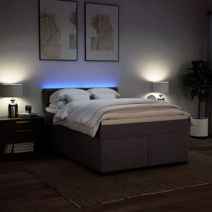 Giroletto a Molle con Materasso Marrone Scuro 140x200cm Tessuto | homemem39