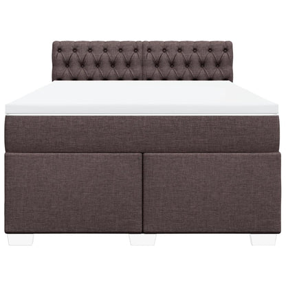 Giroletto a Molle con Materasso Marrone Scuro 140x200cm Tessuto | homemem39