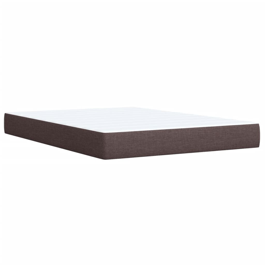 Giroletto a Molle con Materasso Marrone Scuro 140x200cm Tessuto | homemem39