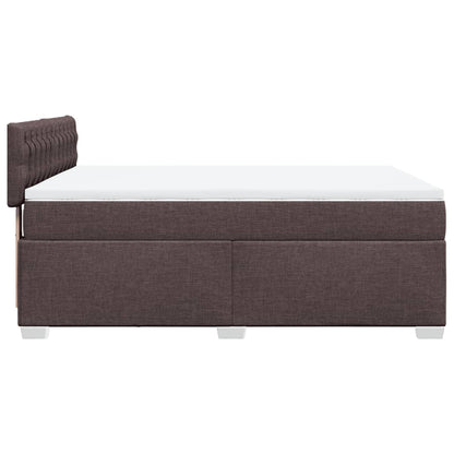 Giroletto a Molle con Materasso Marrone Scuro 140x200cm Tessuto | homemem39