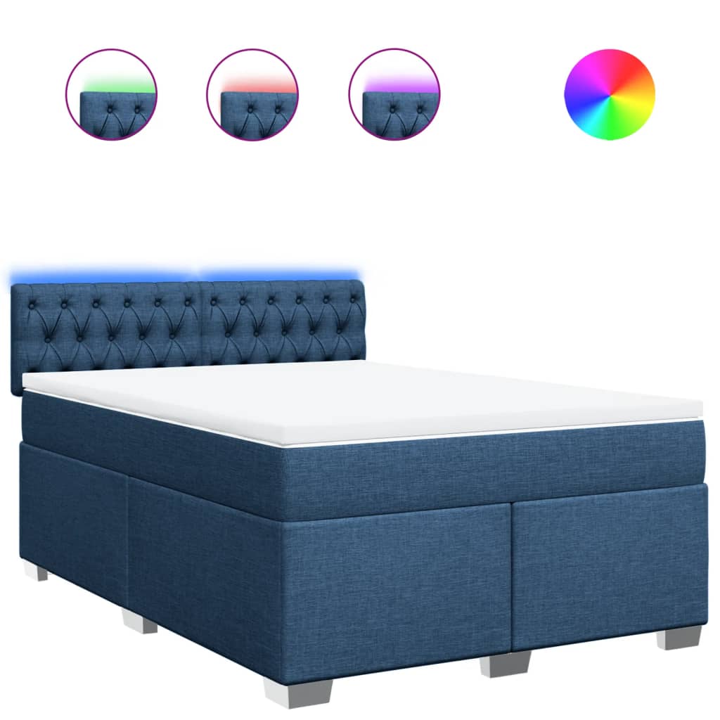 Giroletto a Molle con Materasso Blu 140x200 cm in Tessuto | homemem39
