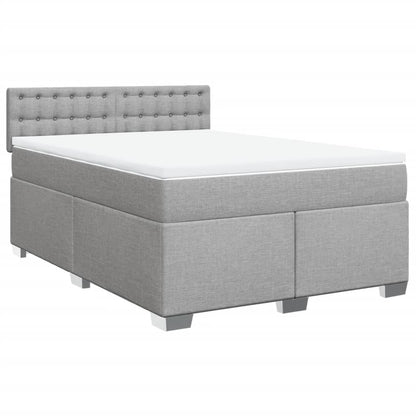 Giroletto a Molle con Materasso Grigio Chiaro 140x200cm Tessuto