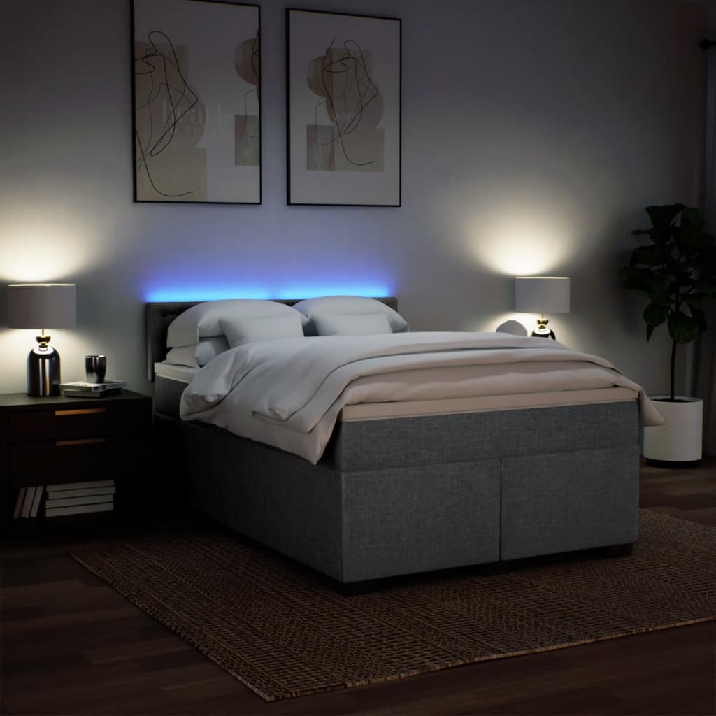 Giroletto a Molle con Materasso Grigio Chiaro 140x200cm Tessuto | homemem39