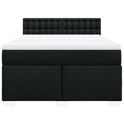 Giroletto a Molle con Materasso Nero 140x200 cm in Tessuto