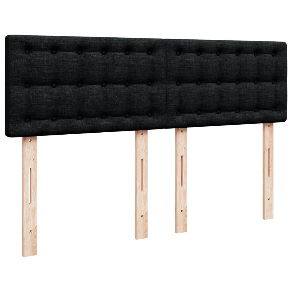 Giroletto a Molle con Materasso Nero 140x200 cm in Tessuto