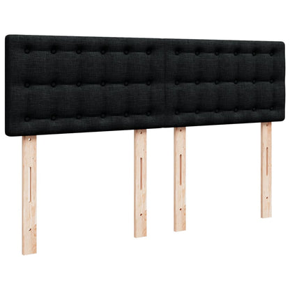 Giroletto a Molle con Materasso Nero 140x200 cm in Tessuto