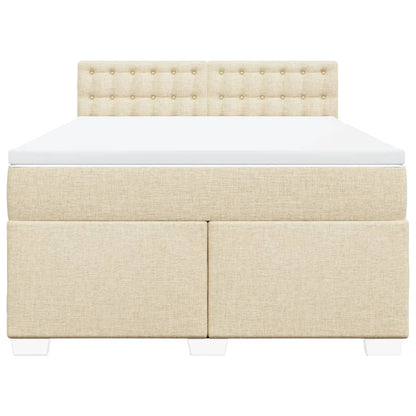 Giroletto a Molle con Materasso Crema 140x200 cm in Tessuto | homemem39