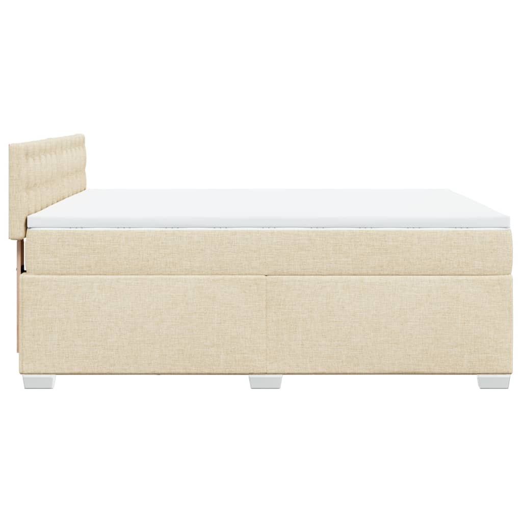 Giroletto a Molle con Materasso Crema 140x200 cm in Tessuto | homemem39