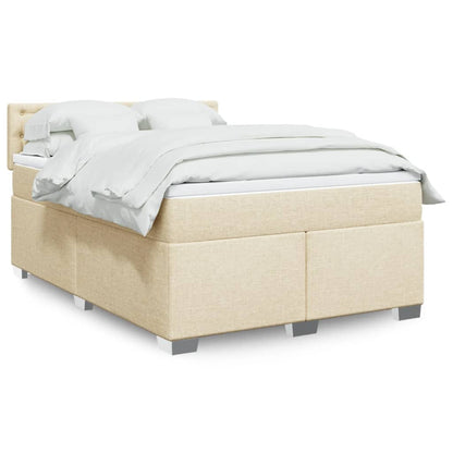 Giroletto a Molle con Materasso Crema 140x200 cm in Tessuto