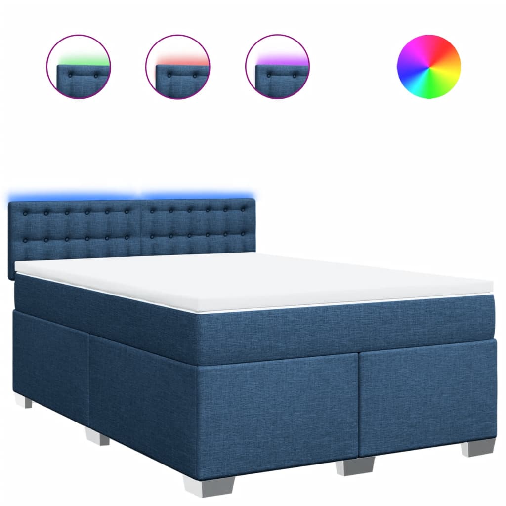 Giroletto a Molle con Materasso Blu 140x200 cm in Tessuto | homemem39