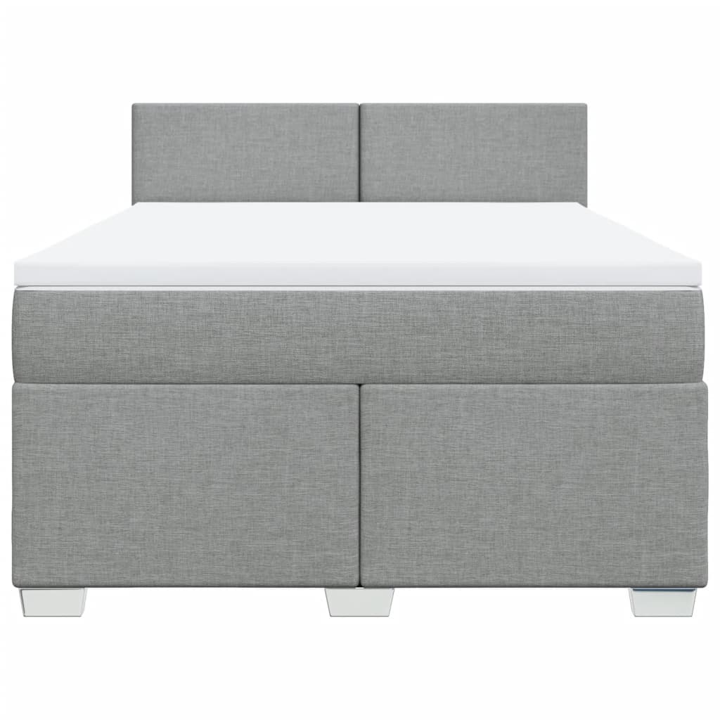 Giroletto a Molle con Materasso Grigio Chiaro160x200 cm Tessuto