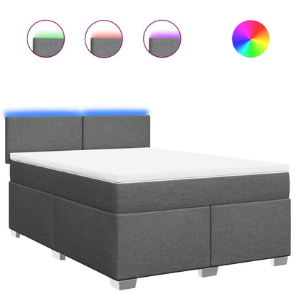 Giroletto a Molle con Materasso Grigio Scuro 160x200 cm Tessuto | homemem39