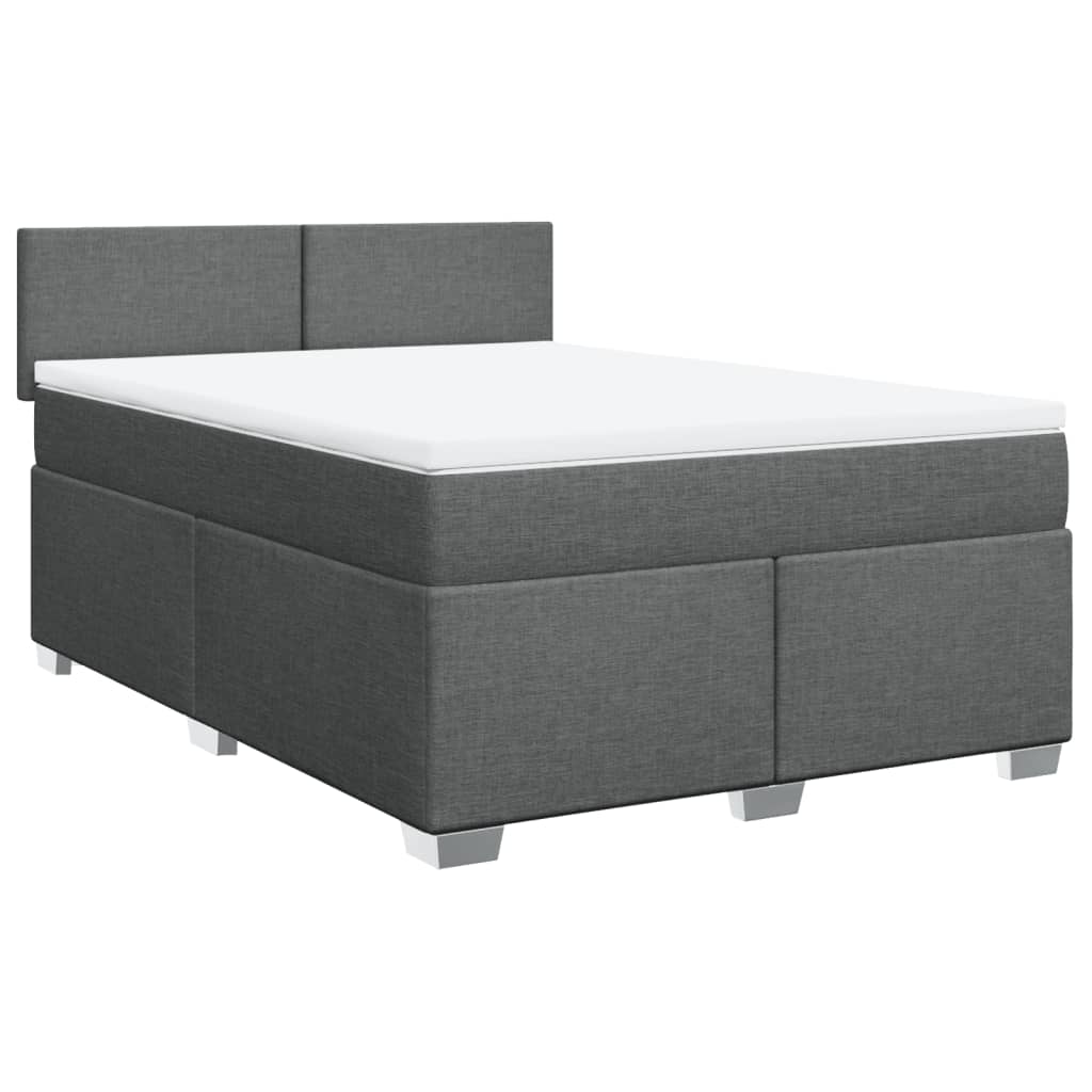 Giroletto a Molle con Materasso Grigio Scuro 160x200 cm Tessuto | homemem39