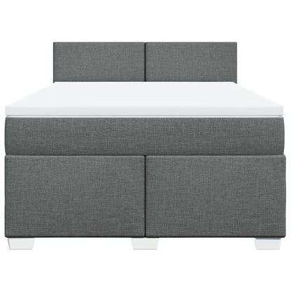 Giroletto a Molle con Materasso Grigio Scuro 160x200 cm Tessuto | homemem39