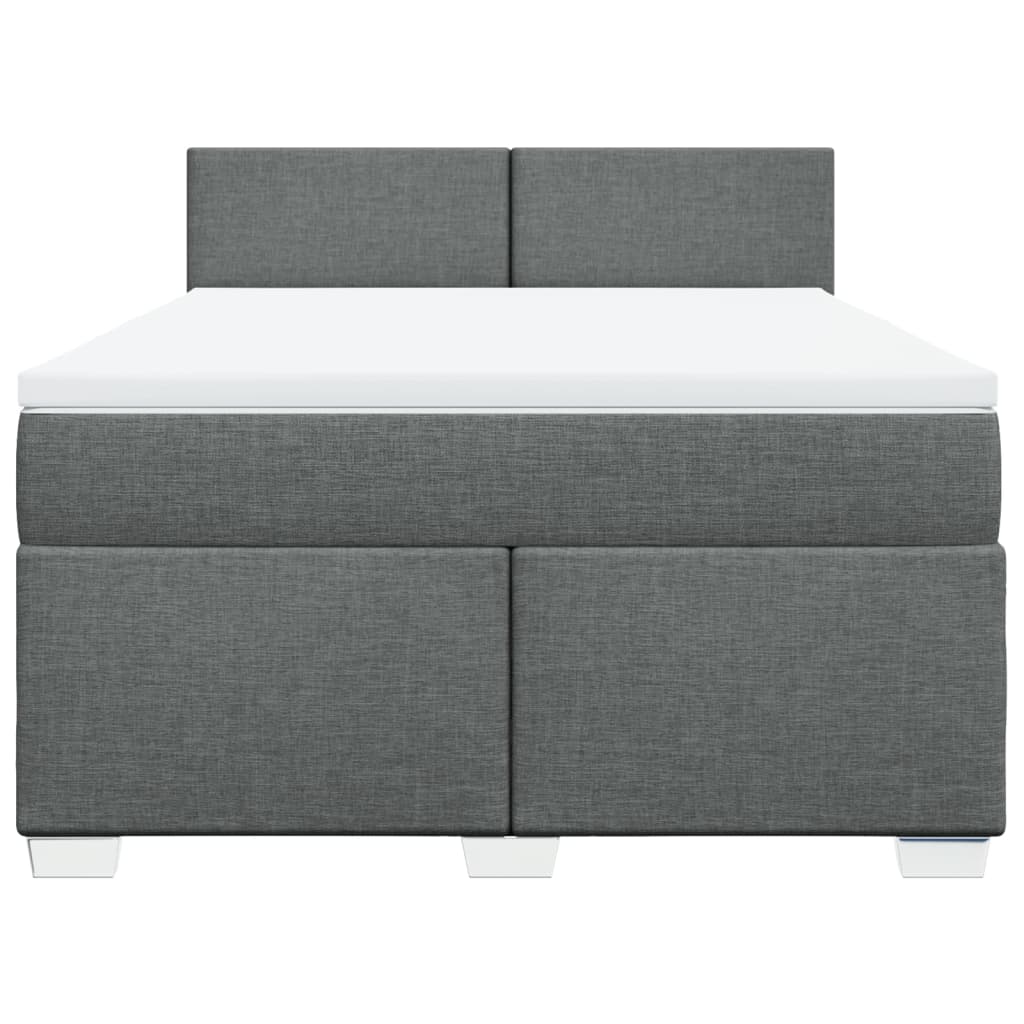 Giroletto a Molle con Materasso Grigio Scuro 160x200 cm Tessuto