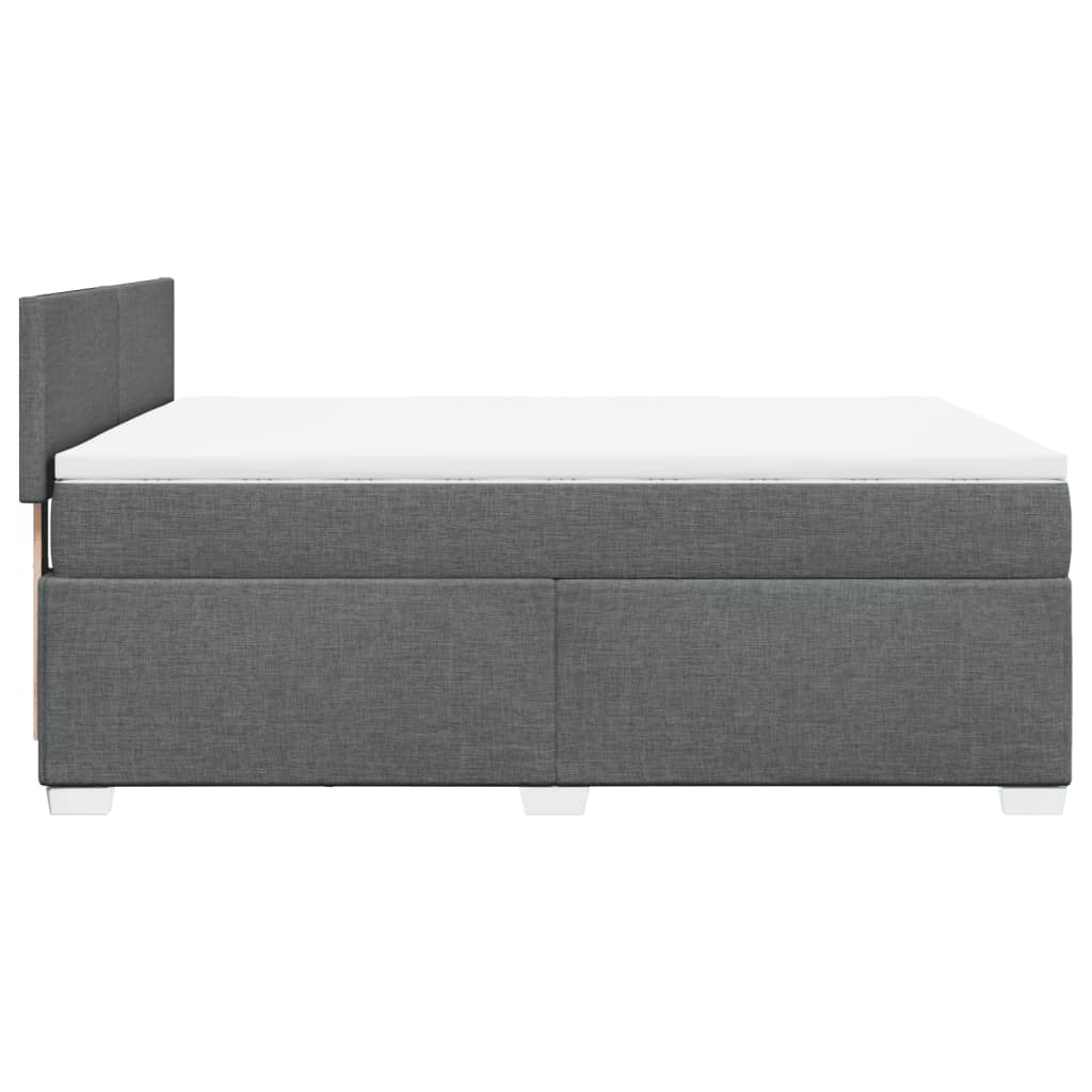 Giroletto a Molle con Materasso Grigio Scuro 160x200 cm Tessuto | homemem39