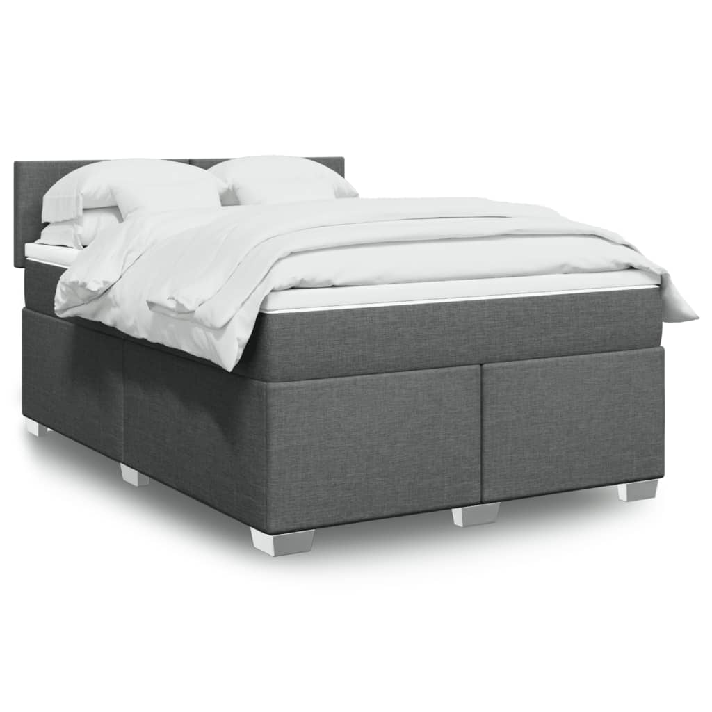 Giroletto a Molle con Materasso Grigio Scuro 160x200 cm Tessuto | homemem39