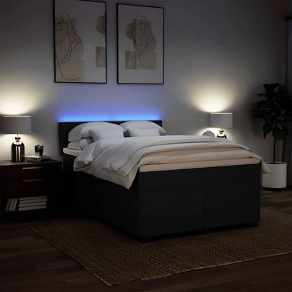 Giroletto a Molle con Materasso Nero 160x200 cm in Tessuto | homemem39