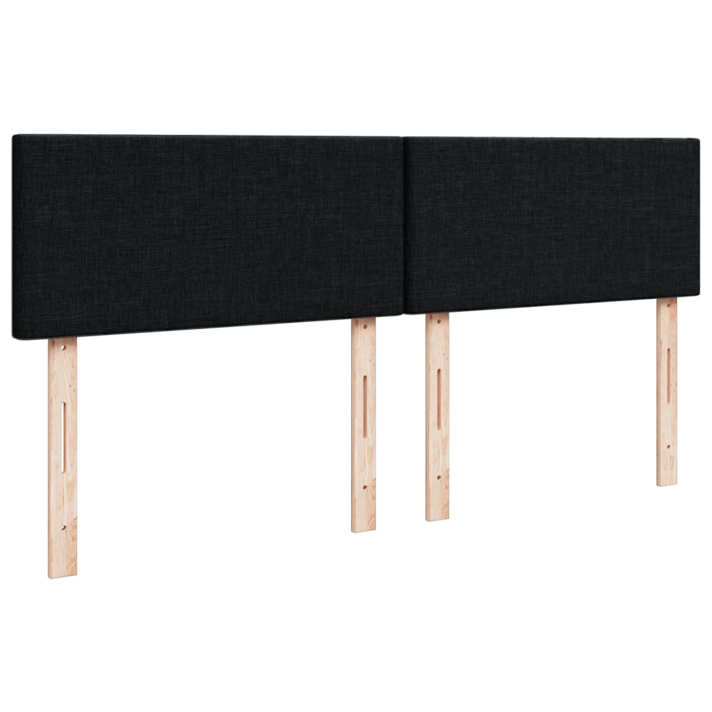 Giroletto a Molle con Materasso Nero 160x200 cm in Tessuto