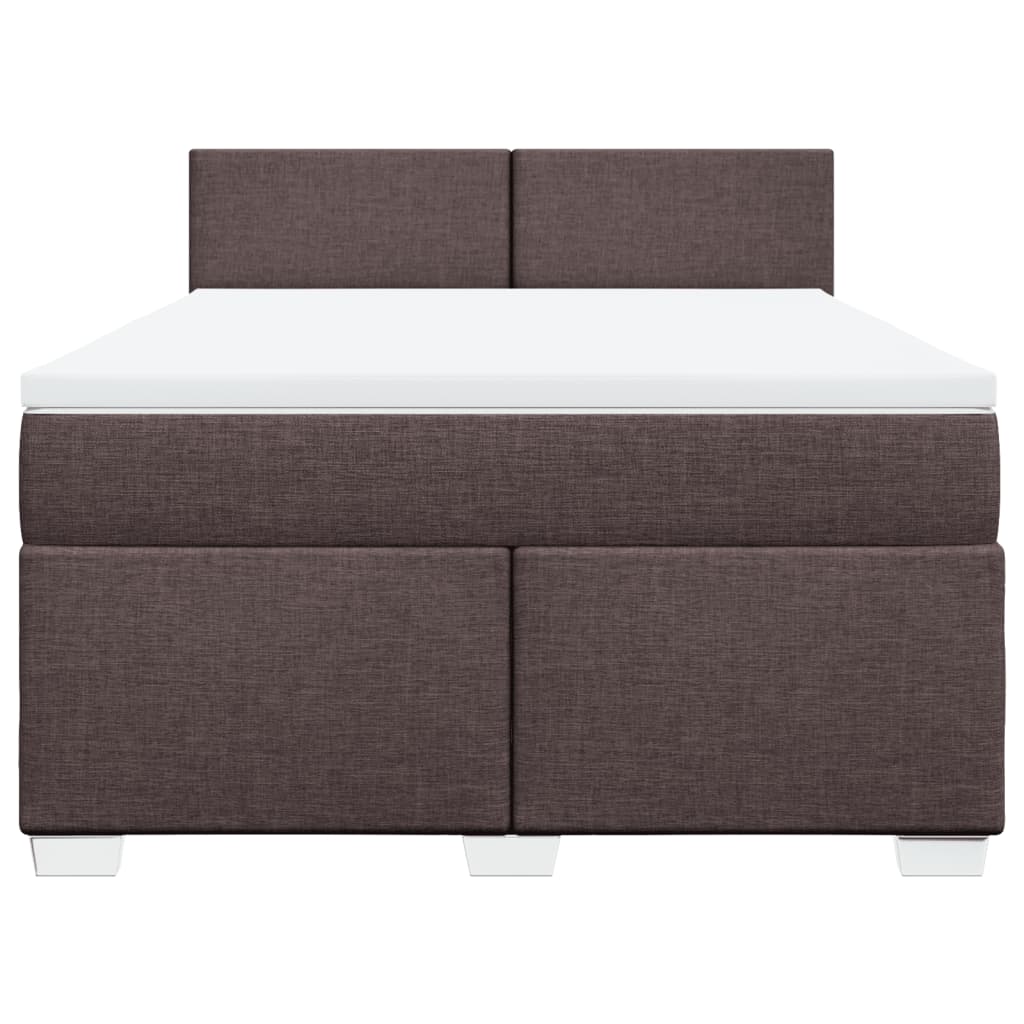 Giroletto a Molle con Materasso Marrone Scuro 160x200cm Tessuto | homemem39