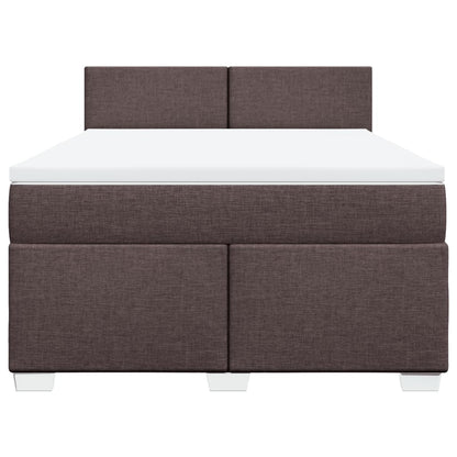 Giroletto a Molle con Materasso Marrone Scuro 160x200cm Tessuto
