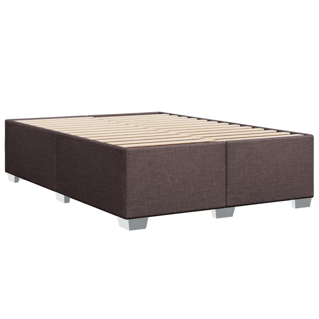 Giroletto a Molle con Materasso Marrone Scuro 160x200cm Tessuto