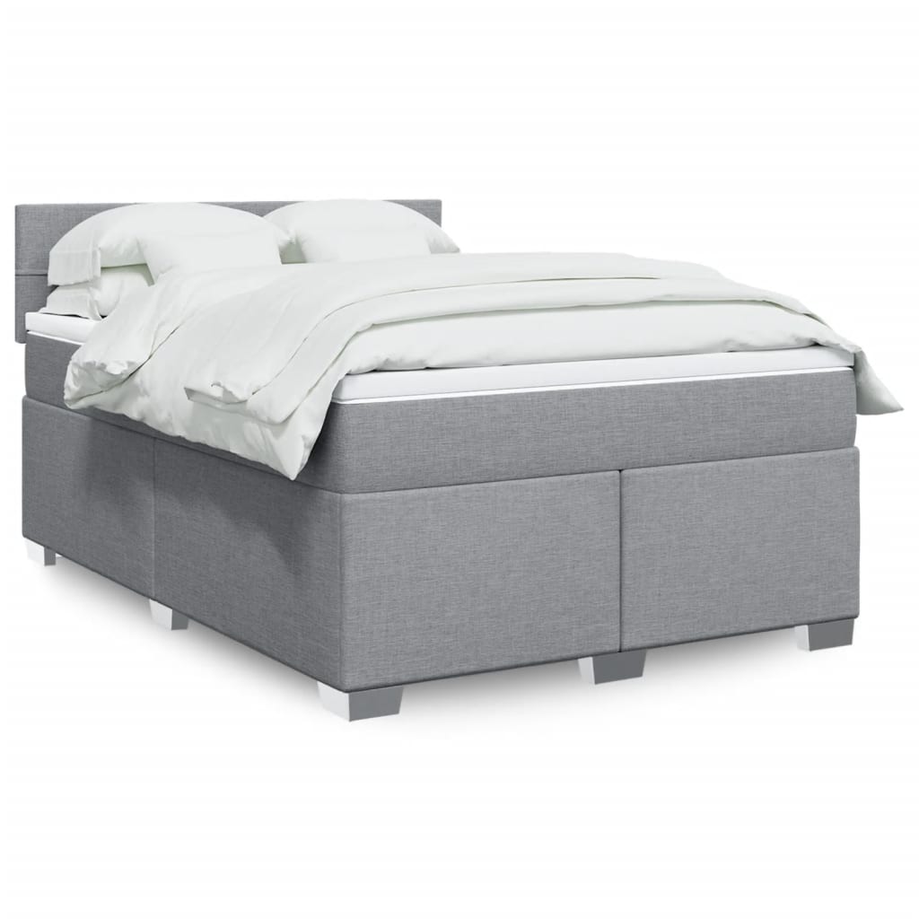 Giroletto a Molle con Materasso Grigio Chiaro160x200 cm Tessuto | homemem39