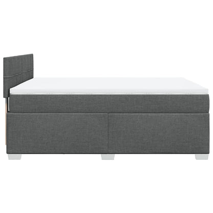 Giroletto a Molle con Materasso Grigio Scuro 160x200 cm Tessuto | homemem39