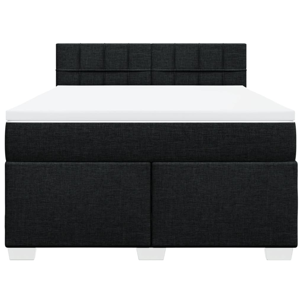 Giroletto a Molle con Materasso Nero 160x200 cm in Tessuto | homemem39