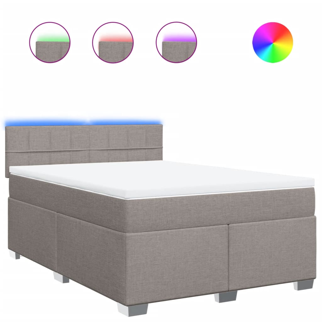 Giroletto a Molle con Materasso Tortora 160x200 cm in Tessuto | homemem39