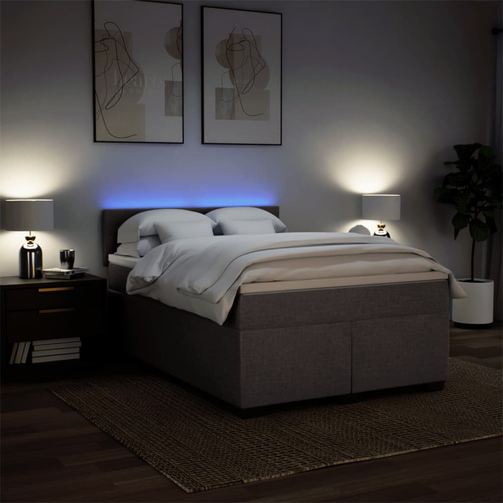 Giroletto a Molle con Materasso Tortora 160x200 cm in Tessuto | homemem39