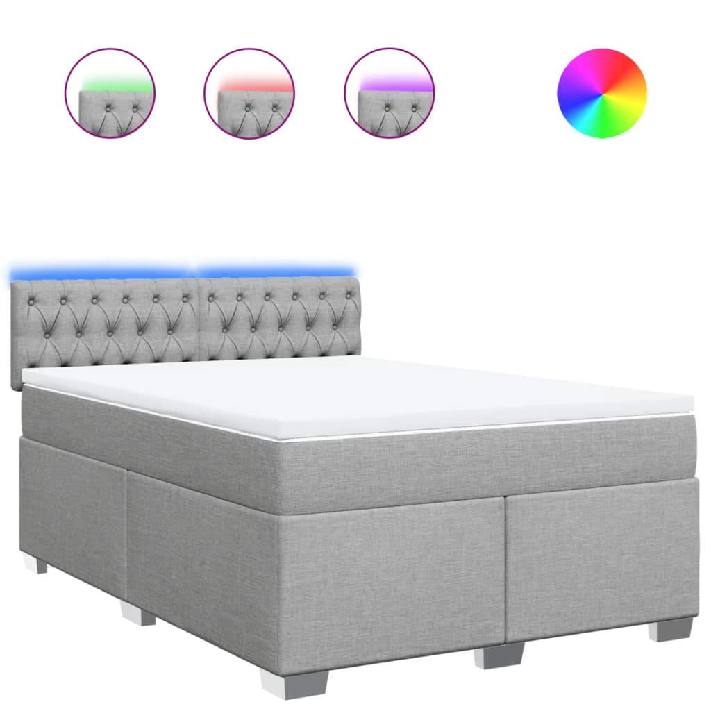Giroletto a Molle con Materasso Grigio Chiaro160x200 cm Tessuto | homemem39