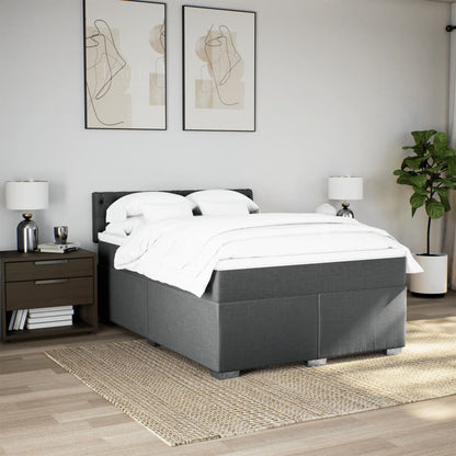 Giroletto a Molle con Materasso Grigio Scuro 160x200 cm Tessuto