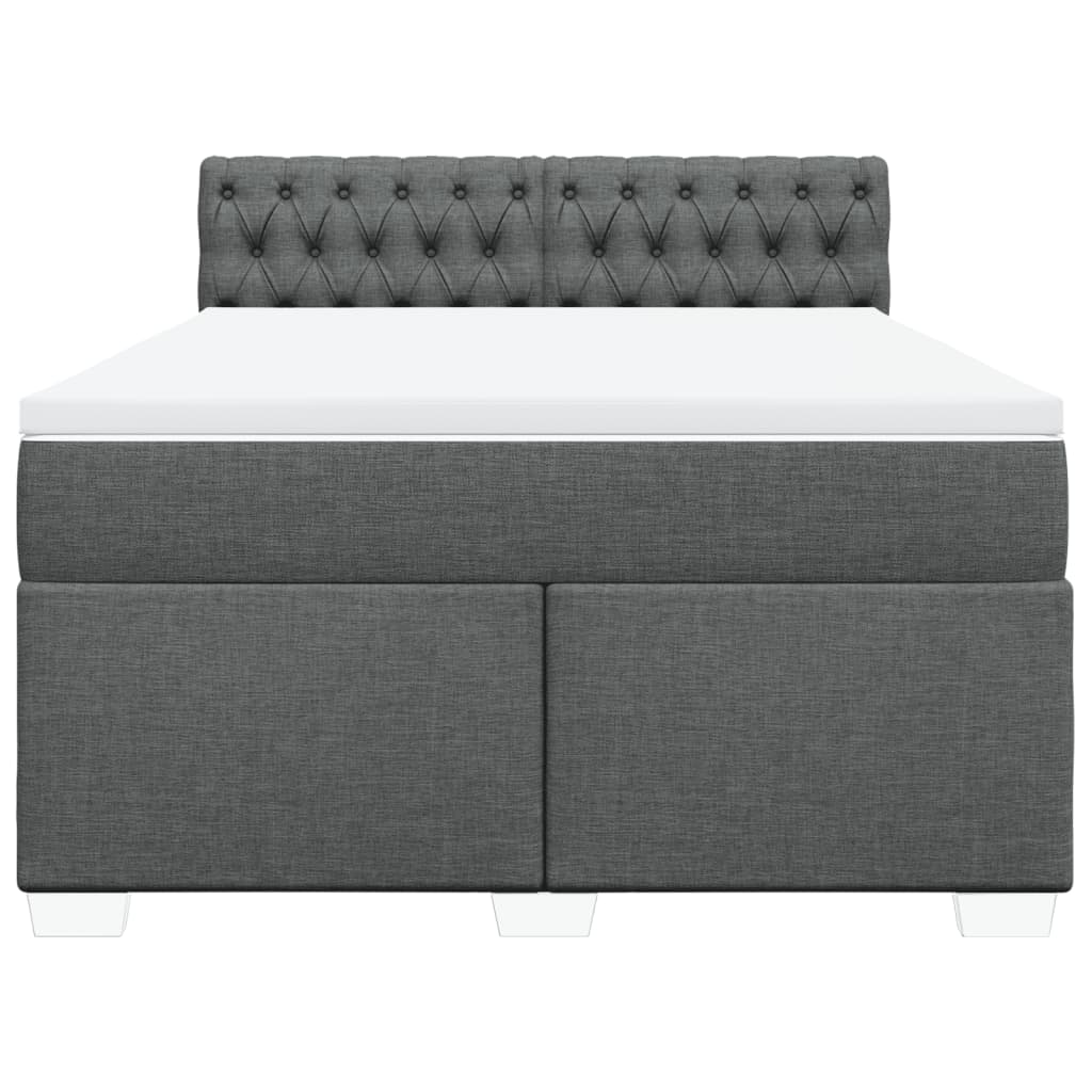 Giroletto a Molle con Materasso Grigio Scuro 160x200 cm Tessuto