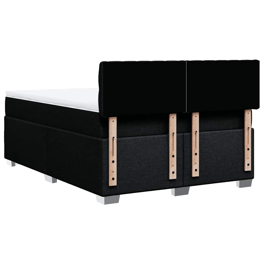 Giroletto a Molle con Materasso Nero 160x200 cm in Tessuto