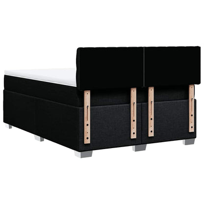 Giroletto a Molle con Materasso Nero 160x200 cm in Tessuto