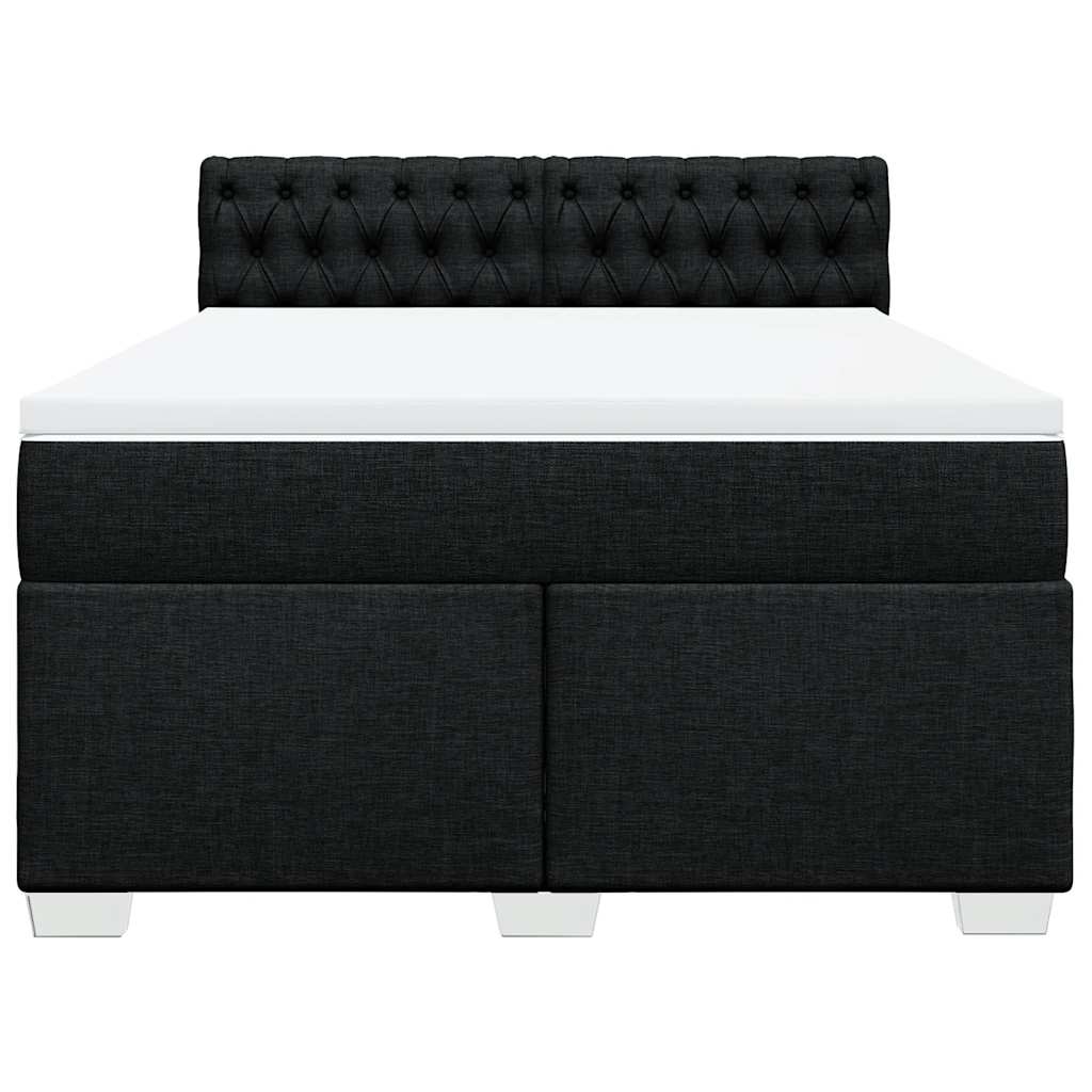 Giroletto a Molle con Materasso Nero 160x200 cm in Tessuto | homemem39