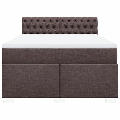 Giroletto a Molle con Materasso Marrone Scuro 160x200cm Tessuto | homemem39