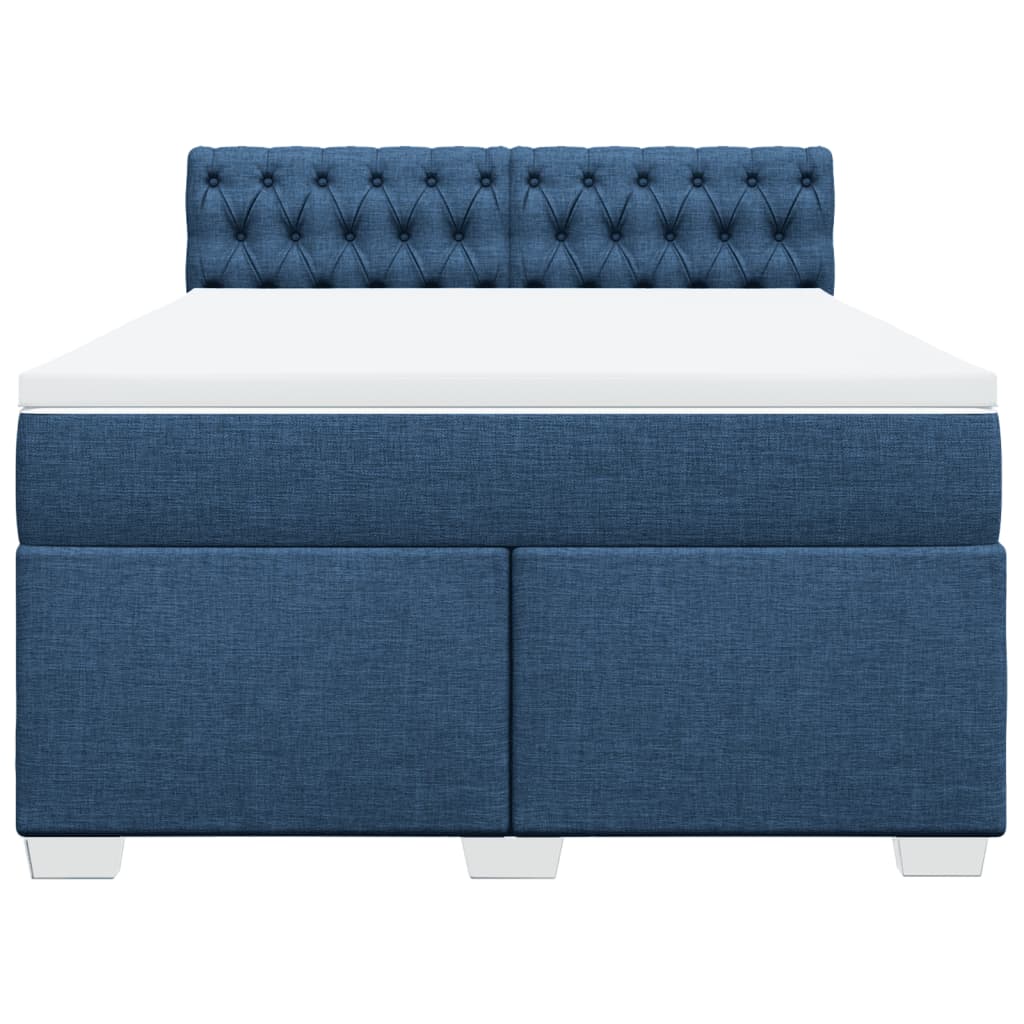 Giroletto a Molle con Materasso Blu 160x200 cm in Tessuto