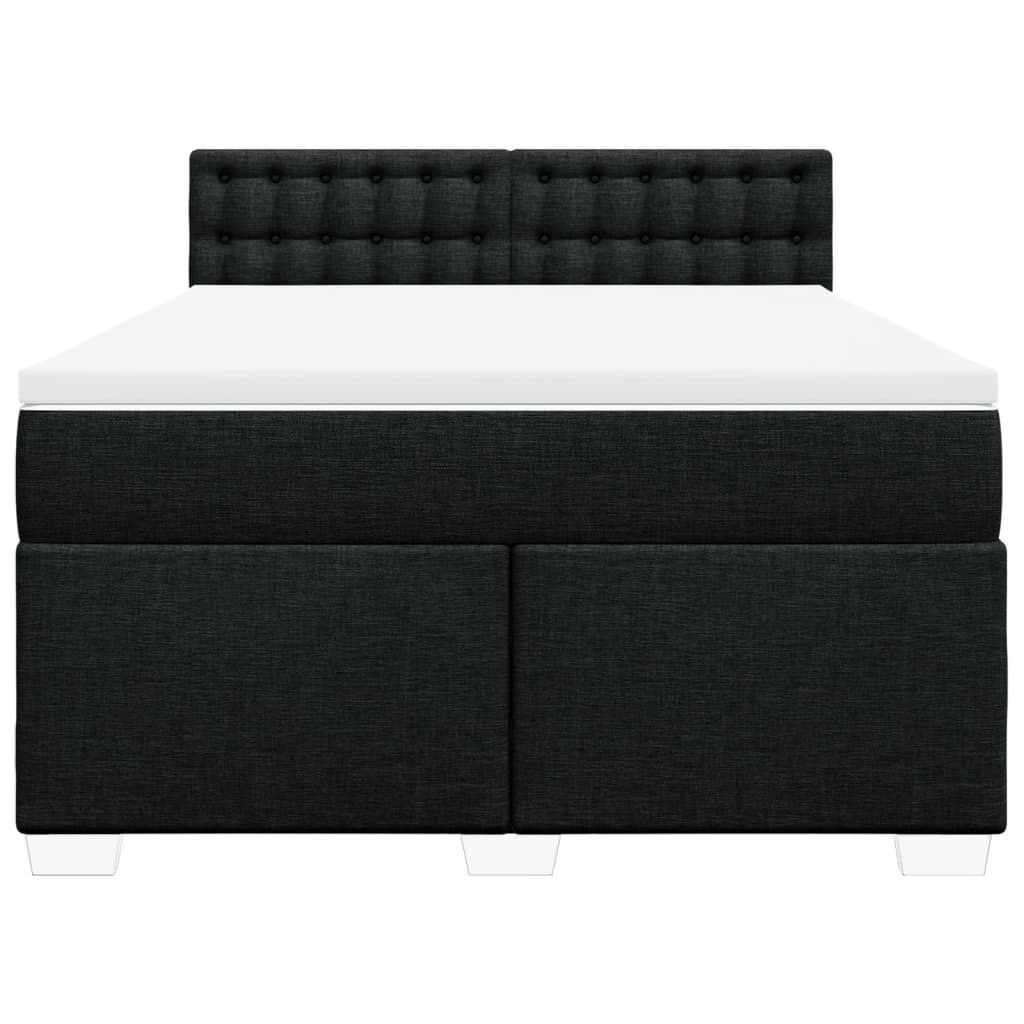 Giroletto a Molle con Materasso Nero 160x200 cm in Tessuto | homemem39