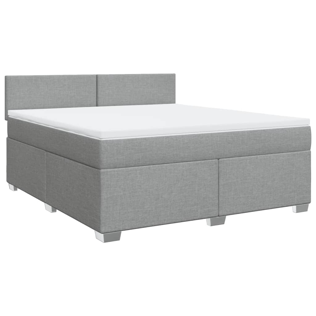 Giroletto a Molle con Materasso Grigio Chiaro180x200 cm Tessuto