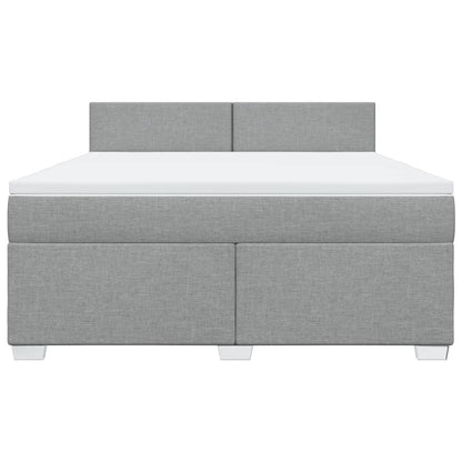 Giroletto a Molle con Materasso Grigio Chiaro180x200 cm Tessuto