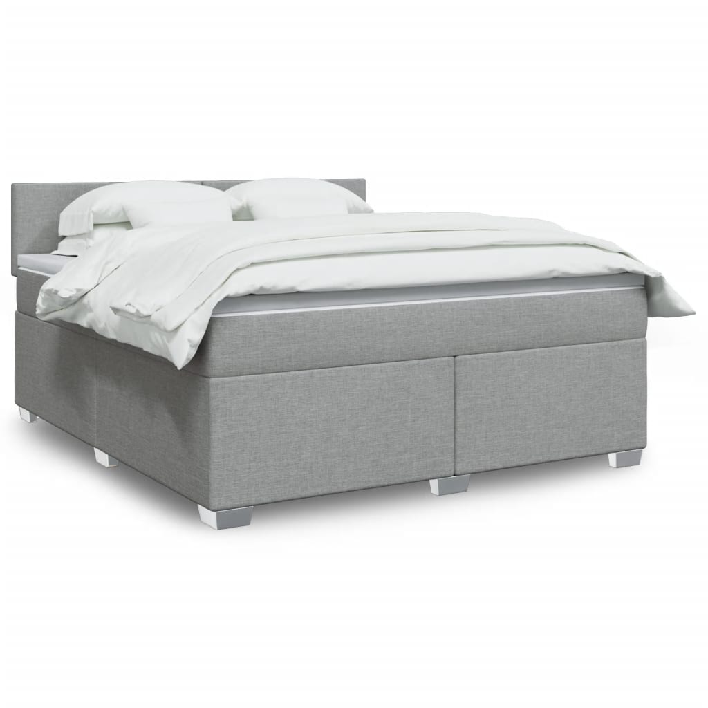 Giroletto a Molle con Materasso Grigio Chiaro180x200 cm Tessuto