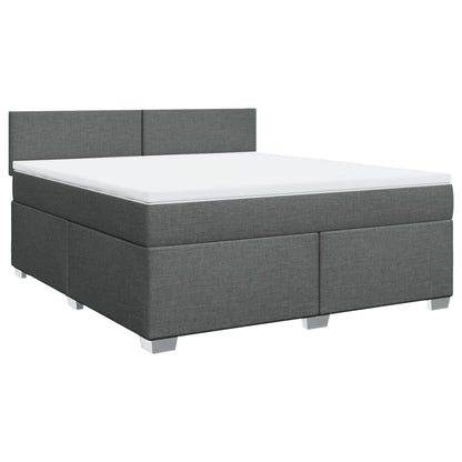 Giroletto a Molle con Materasso Grigio Scuro 180x200 cm Tessuto